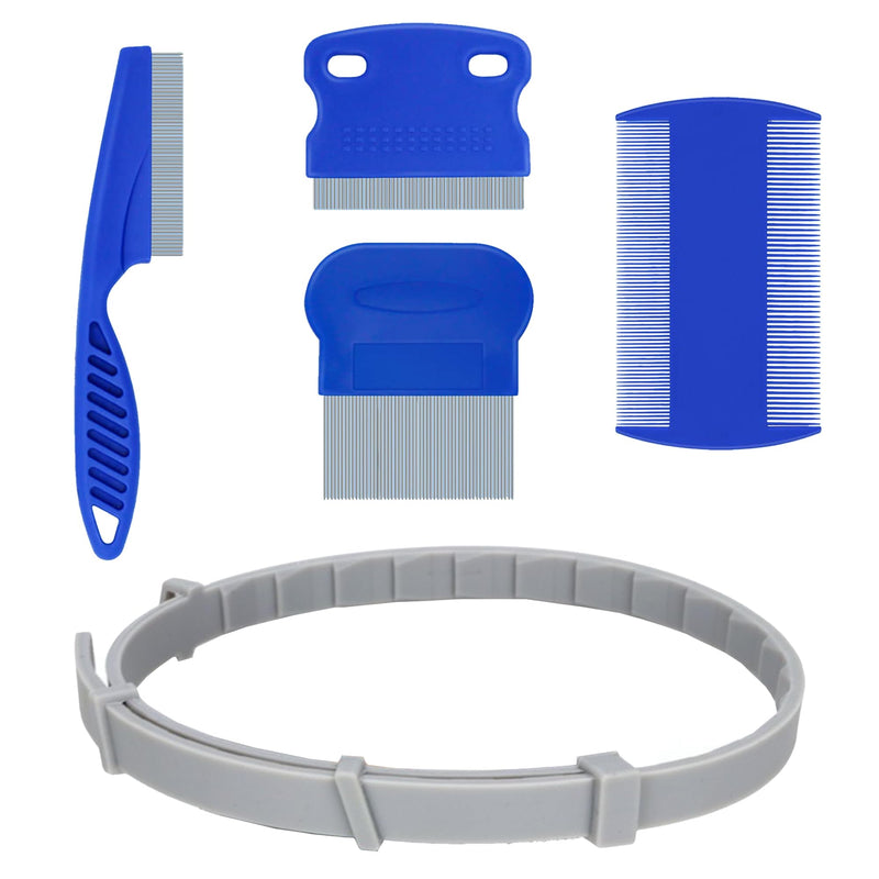 JOR Cat Collar and Combs Combo, Pet Grooming and Tick Management, 1 Plastic Band Fits 14