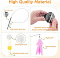 SUNSHINETOP Cat Wand Toy, Interactive Kitten Feather Toys Self Play, Cat Teaser for Indoor Cats Reusable Suction Cup Toys for Indoor Cats Kittens Play Exercise