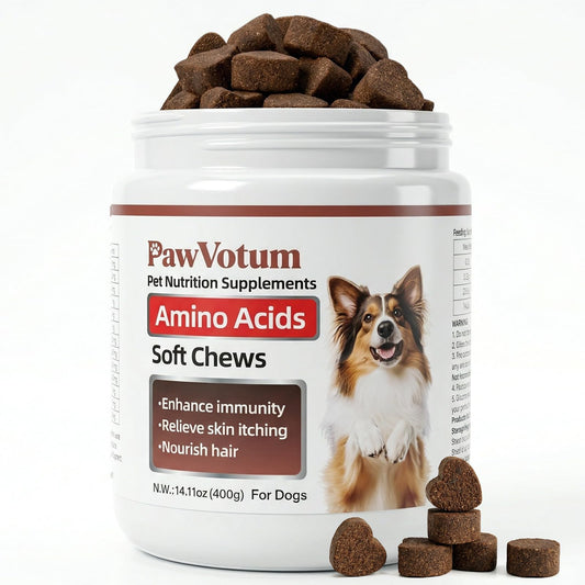 Pawvotum Amino Acids for Dogs,Dog Vitamins and Supplements, Support Immunity, Digestion, Skin & Coat, Muscle Health, Contains Lysine, DL-Methionine and Taurine