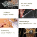 chuyouan No Mess Bird Feeder Water Dispenser Set, Automatic Parrot Feeder for Cage Transparent Acrylic Food Container Drinker Cage Accessories Parakeet Cockatiel Lovebird Finch