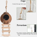 HERCOCCI Gecko Tank Accessories, Hermit Crab Toys Coconut Shell Natural Coconut Husk Hut with Climbing Ladder with Sucti