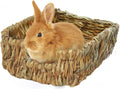 SunGrow Portable Grass Bed for Rabbits, Handmade and Washable Basket, Chew Toy, Easy to Dry, Sleeping, Chewing, Nesting 