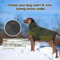 QBLEEV Warm Dog Jacket, Waterproof Dog Winter Coat with Harness