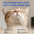 Ninibabie Cat Chin Care Wipes – Dual-Finger Wipes for Feline Acne & Blackheads, Plant-Based No-Rinse Formula, Gentle Cleansing for Sensitive Skin(Unscented-30pcs)