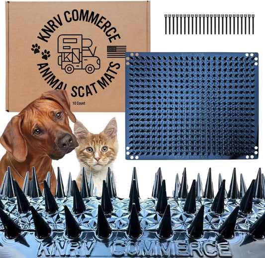 KNRV Commerce Scat Mats for Dogs & Cats - 10 Pack | Pet Repellent Mats | Keep Dogs Off Couch & Furniture | Keep Off Countertops | Scat Mat for Cats | Deterrent for Pets
