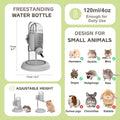 Hamster Water Bottle with Stand, 4oz Water Dispenser for Syrian Dwarf Hamsters Gerbils Mice Rats Degus (Gray)