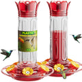 Birdream Hummingbird Feeders for Outdoors, 2 Pack-20oz Plastic Hummingbird Feeder with 5 Bee Guard Feeding Ports & Cleaning Brush, Leak Proof, Built-in Ant Moat, Red