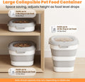 NURYO 28 Lbs Dog Food Storage Container with Wheels, Collapsible Pet Food Storage Container with Clear Window, Measuring Cup & Scoop, BPA Free Cat Food Container for Rice, Flour, Grain, Bird Seed
