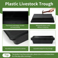 5 Pack Plastic Water Trough,18 Quart Large Livestock Feeder Trough