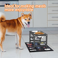 ADENGL Metal Raised Dog Bowl, 10" Tall Elevate Dog Feeder Stand with 2 Stainless Steel 42oz Bowls & 16x24 Non-Slip Mat – Stronger Dogs Food & Water Bowl Stand (Black)