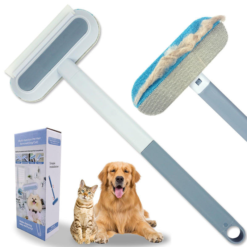 Magic Pet Hair Remover for Dog Cat Owners 1 Pieces,TikTok 4 in 1 Multifunctional Pet Hair Removal Tool for Couch Furniture Carpet Clothing, Reusable Washable Broom Brush for Window Tile Lint Cleaning