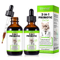 Cat Probiotic, Probiotics for Cats with Prebiotic and Enzymes, 3 in 1 Liquid Probiotic Drops for Cats, Cat Probiotics Supplement Help Digestive Support Gut Health 2 Pack