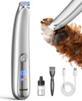 oneisall Dog Paw Trimmer, 2-Speed Up to 6500 RPM, 35dB Low-Noise Safe Pet Paw Trimmers with Curved Blade and LED Light, Cordless Pet Grooming Paw Clipper for Dogs, Cats, Paws, Ears, Face, Rump