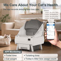 Automatic Cat Litter Box Self Cleaning - App Control, Open-Design, Smart Health Monitor, Suitable for Medium Cats and Ki