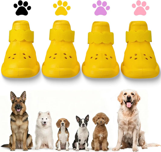 Dog Shoes for Hot Pavement and Snow - Waterproof, Non-Slip, Breathable Booties with Adjustable Straps for Small Medium, 