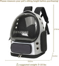 Cat Bubble Backpack Carrier, TSA Airline Approved Pet Travel Bag for Small Medium Dogs, Clear Hiking Camping Backpack fo