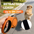 26Ft Retractable Dog Leash, Heavy Duty Great Leash for Dog up to 110 lbs, Anti-Slip Rubberized Handle, One-Handed Brake,
