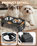 Jovrun Elevated Dog Bowls for Small Dogs and Cats, Non-Slip Cat Bowls with 2 Thick 5.5" Stainless Steel Dishes, Dog Feed