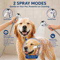 Quiet Dog Shower Attachment with One-Button Pause, 2-Mode Mini Pet Shower Head for Nervous Dog Bath& Dog Head, 98'' Long Hose, Palm-Size Design, Gentle Water Flow Perfect for Cat, Fits Shower Arm Only
