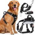 PartsBling Dog Car Harness, Dog Seat Belt Harness for Car, No Pull Adjustable Dog Harness with Seat Belt Attachment, Bre