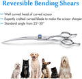 JASON Curved Dog Grooming Scissors - 7" Cats Trimming Shears Right Handed