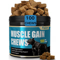 YWUJID Muscle Gain Chews Dog Weight Gainer Supplements with High Protein & Canine Amino Acids Puppy Vitamins Canine Muscle Builder Formula for Bully & All Breeds Puppies & Adult & Senior Dogs-100