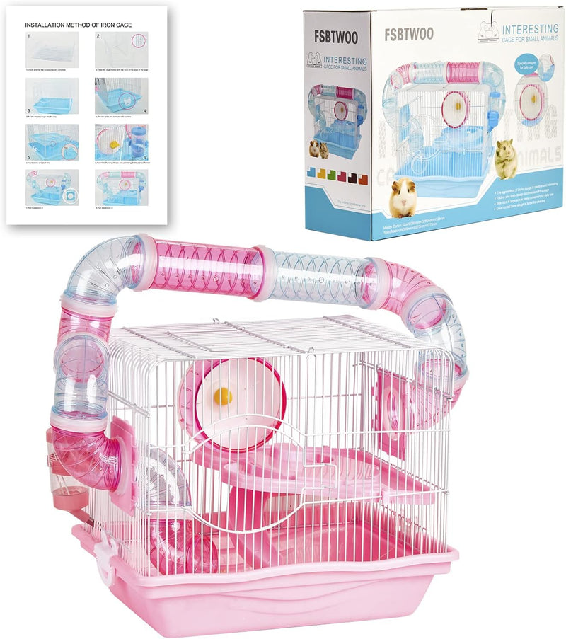 Hamster Cages, A Wire Rat Cage with a Large Space for Dwarf Hamsters, Guinea Pig, Gerbils, Mouse or Other Small Animal C