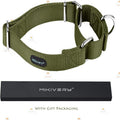 Mikivery Martingale Dog Collar Nylon Adjustable and Safety Training Colourful Comfortable Metal Buckle Pet Collars for S