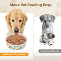 40Pack Disposable Dog Bowls, 16oz Paper Pet Bowls for Cats and Dogs
