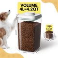 Ankou Dog Food Storage Container with 130ml Scoop – 4L/4.2qt Airtight Dog Food Container for Kibble & Treats, BPA-Free Cat Food Storage Container, Stackable Pop Lid Plastic Container with Lid