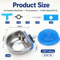 Potchen 10 Pack Rabbit Waterer Bowl, Stainless Steel Auto Chew Proof Cage