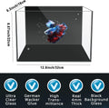 3 Gallon 12.6” L Fish Nano Glass Aquarium, with Separator Plate for Betta, Multi-Functional Square Fish Tank with Filter
