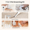 Pecute Dog Grooming Vacuum & Clipper, 7-in-1 Kit for Home Grooming, 10000Pa Low Noise (55dB) Dog Vacuum for Heavy Shedding Season, Adjustable Suction & Temp, 1.7L Dust Cup