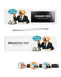 JOZidea Dog Fed Sign, Dog Feeding Reminder for Breakfast Dinner Fed, Pet Magnets and Adhesive Sticker Option of AM PM Pet Feeding Tracker (Mr.Dog. Woof-a-Lot)