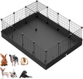 LANGXUN 16pcs Small Animal Playpen with Door, Waterproof Mat