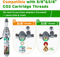 Complete Aquarium CO2 System, Desktop CO2 Regulator with 45g Disposable CO2 Cartridge, Compatible with 5/8" and 3/8" Thr