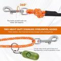 30FT Reflective Cat Leash,Escape Proof Long Training Lead for Cats Kittens & Small Pets,Durable Outdoor Walking Leash with Waste Bag Dispenser(Orange)
