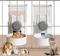 kathson Rabbit Feeder,Bunny Water Bottle Dispenser,Pet Cage Food Bowl,Grey