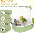 Indoor Bird Bath Fountain, Automatic Dual Rainfall Parrot Shower Bathtub