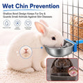 Potchen 10 Pack Rabbit Waterer Bowl, Stainless Steel Auto Chew Proof Cage