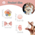 FGISAR 20 Pcs Small Dog Hair Bows with Rubber Bands Handmade Puppy Hair Bows Cute Grooming Flower Ball Bowknot Top Knot Dog Hair Accessories Hair Ties for Yorkie Maltese Pet (Pink)