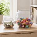 2pcs Plastic DIY Fish Bowls - 135oz Round Clear Fish Tanks 1 Gallon Aquarium, Hydroponic Planter, and Multi-Use Containe
