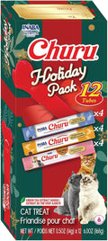 INABA Churu Cat Treats Lickable Tubes, Holiday Variety Pack, 12ct