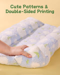 24x16 in Rabbit Bed Large Size - Warm & Comfortable Plush Rabbit Mat Pad with Star Pattern, Double-Sided Flannel Pet Pad