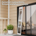 Doggy Door for Sliding Glass Door, Adjustable Height 75 3/5" to 80" Sliding Door Doggie Door Insert with Screen Design, 