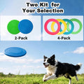 Dog Flying Disc, 2 Pack Dog Frisbee Toy Gift Set for Medium & Large Dogs