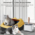 White Cat Litter Scoop Holder, Mini Trash Can with Lid