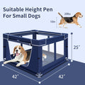 Puppy Playpen Indoor for Dog Small Pets, Dog Playpen 42x42 x25 inch, Dog Play Pen Indoors with Gate, Oxford Fabric Pet Exercise pens for Puppy, Anti-Tipping Dog Enclosure with Zipper Door