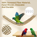 2Pcs Seagrass Mat for Birds, Bird Cage Accessories with 8 Hooks