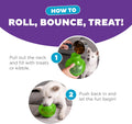 Outward Hound by Planet Dog Snoop Dog Toy – Treat‑Dispenser Puzzle Ball, Interactive Slow Feeder, Medium to Large Dogs, Bouncy & Mint-Infused, Blue, 5"
